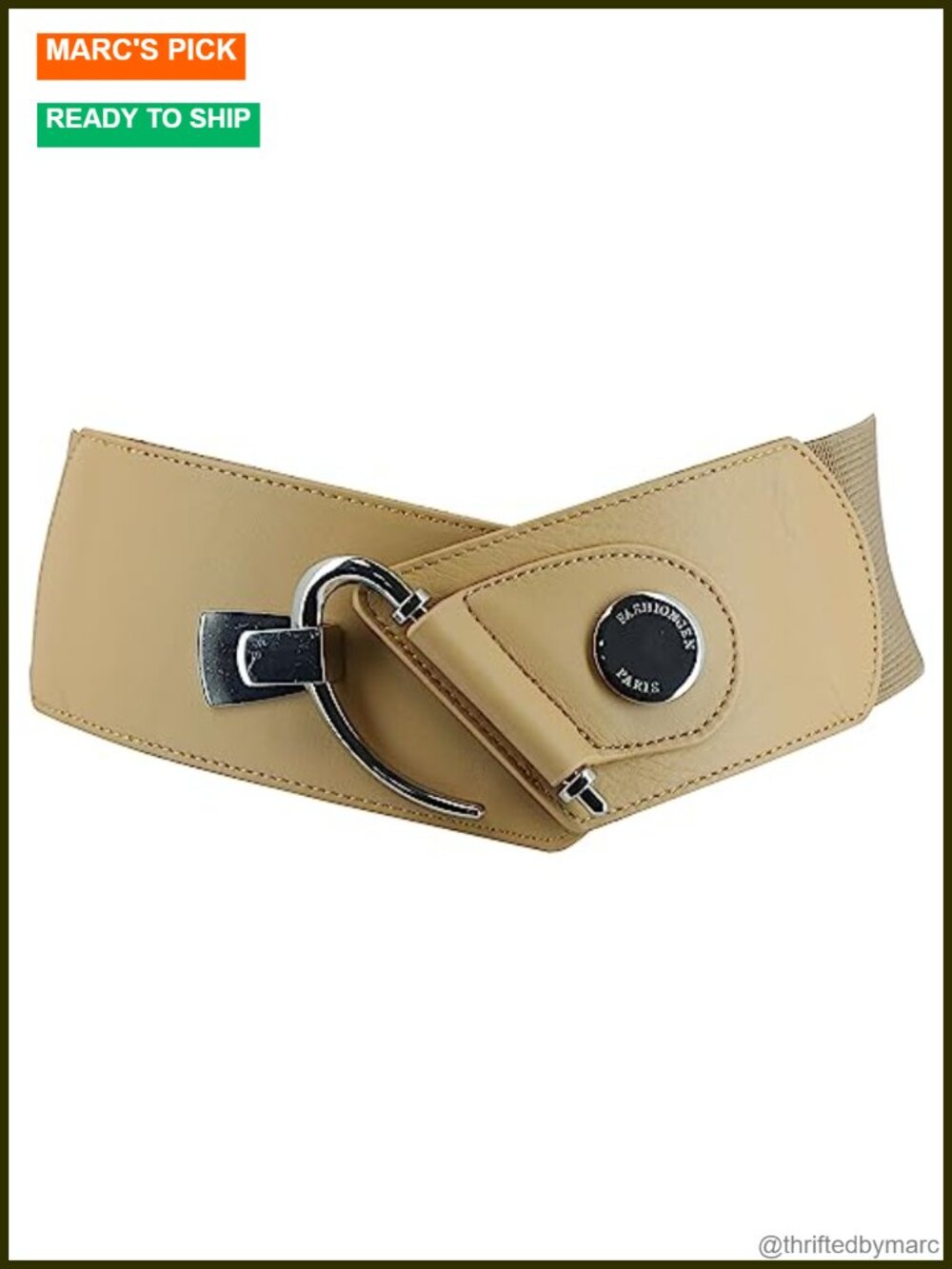 Wide Italian Leather Elastic Belt for Women Slim Fit Buckle